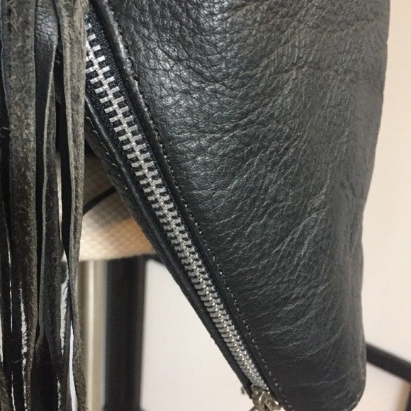 SOLD Jamin black leather fringe Motorcycle jacket - Picture 4 of 8